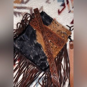 American Darling Fringe Cowhide Crossbody bag
